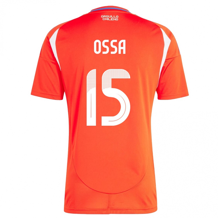 Mujer Fútbol Camiseta Chile Diego Ossa #15 Rojo 1ª Equipación 24-26 Perú