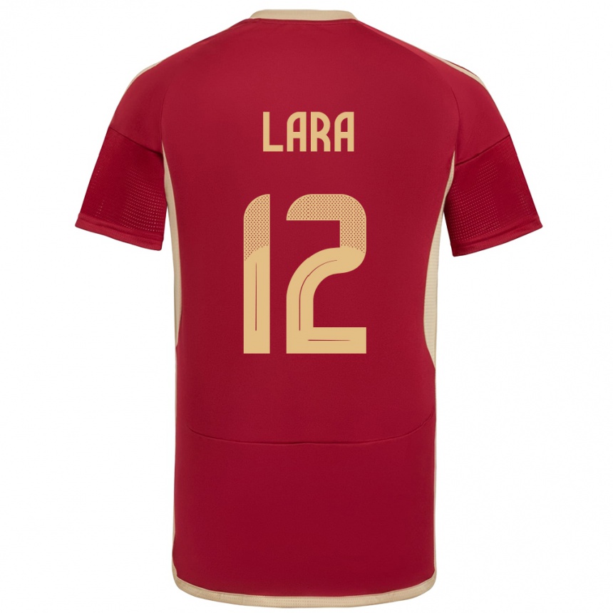 Mujer Fútbol Camiseta Venezuela Jesús Lara #12 Borgoña 1ª Equipación 24-26 Perú