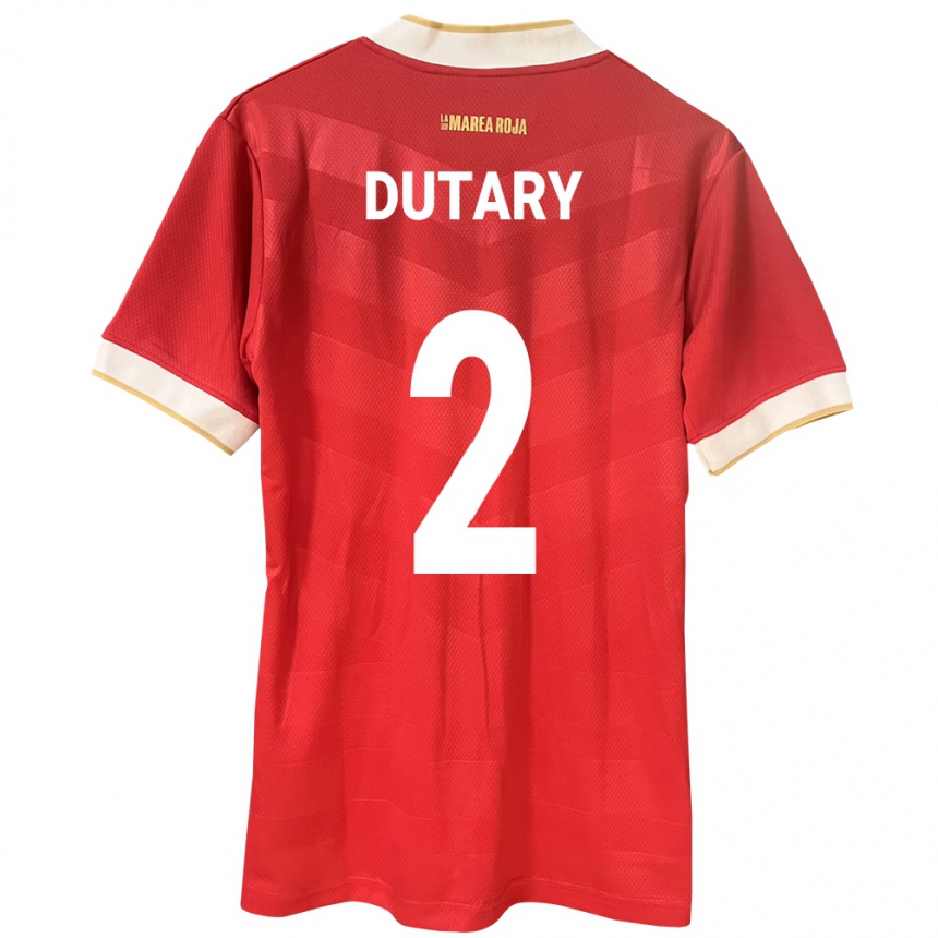 Mujer Fútbol Camiseta Panamá Claudia Dutary #2 Rojo 1ª Equipación 24-26 Perú