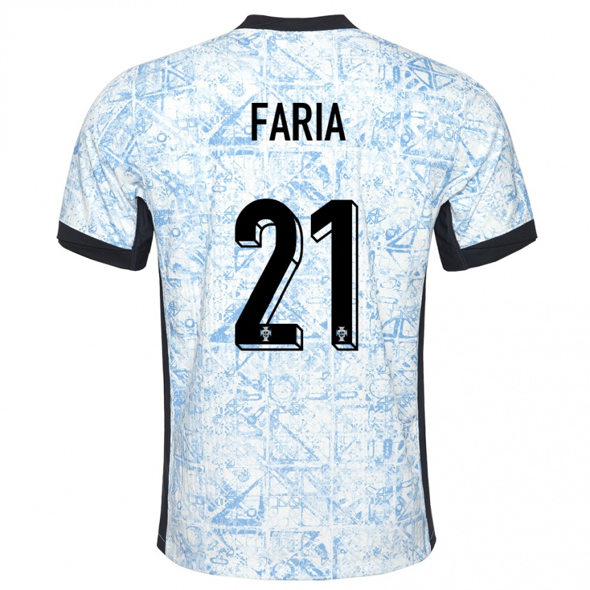 Mujer Fútbol Camiseta Portugal Andreia Faria #21 Crema Azul 2ª Equipación 24-26 Perú