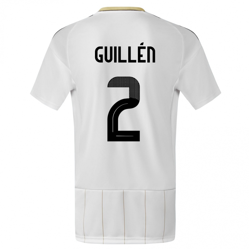 Mujer Fútbol Camiseta Costa Rica Gabriela Guillen #2 Blanco 2ª Equipación 24-26 Perú