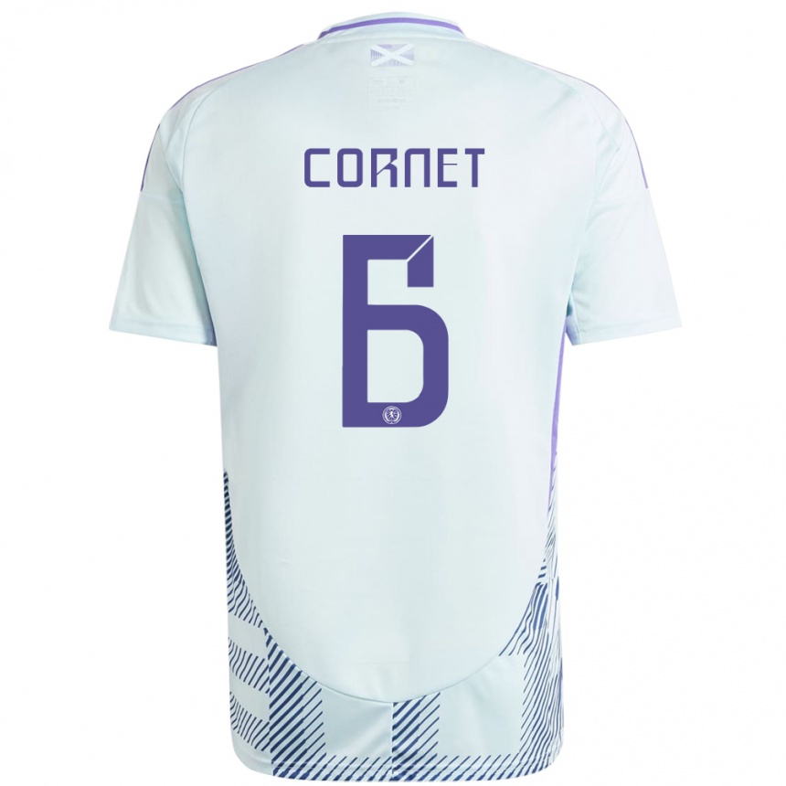 Mujer Fútbol Camiseta Escocia Chelsea Cornet #6 Azul Menta Claro 2ª Equipación 24-26 Perú