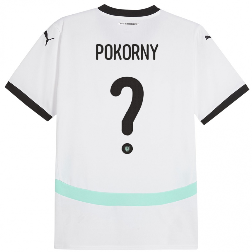 Mujer Fútbol Camiseta Austria Jakob Pokorny #0 Blanco 2ª Equipación 24-26 Perú