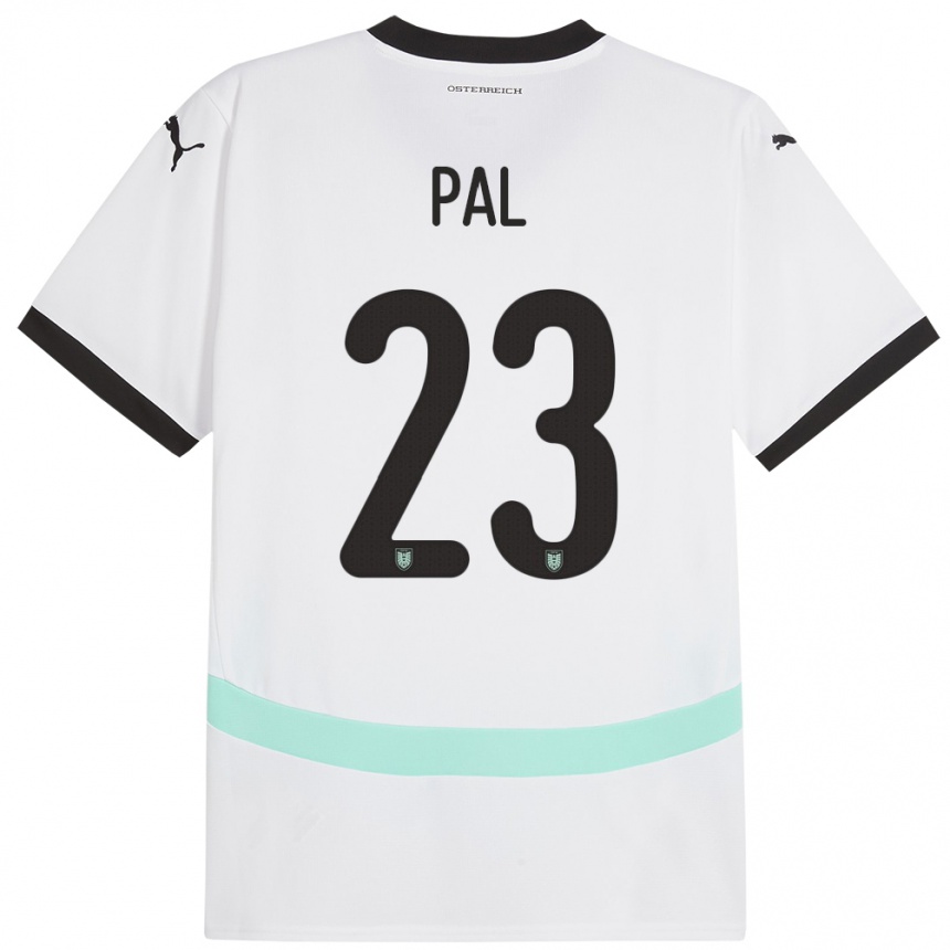 Mujer Fútbol Camiseta Austria Jasmin Pal #23 Blanco 2ª Equipación 24-26 Perú