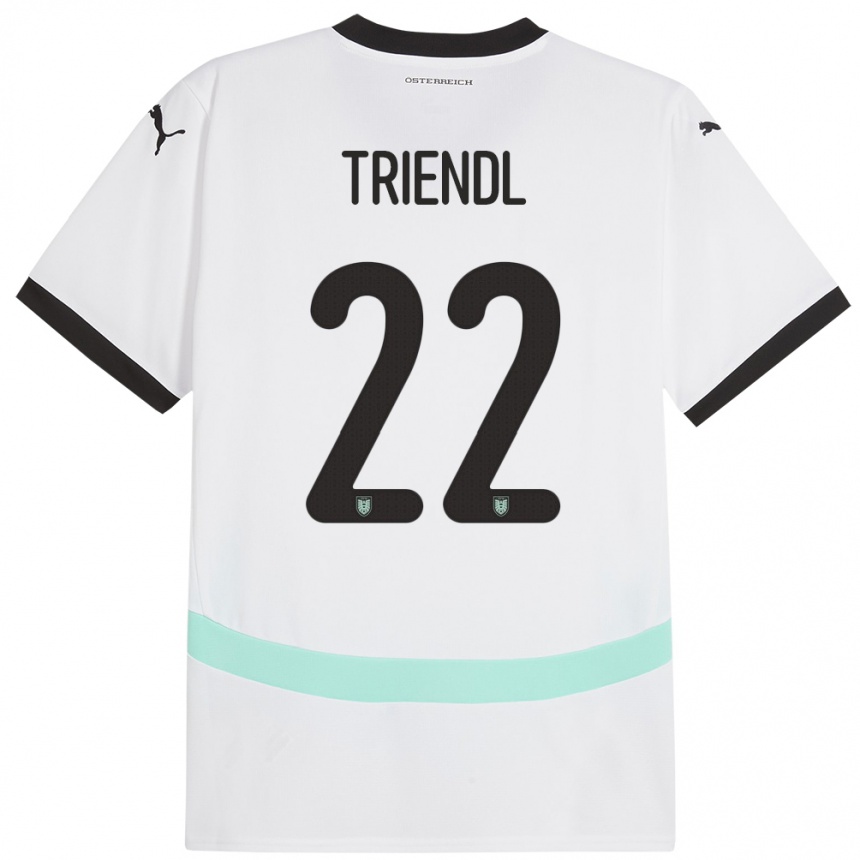 Mujer Fútbol Camiseta Austria Lena Triendl #22 Blanco 2ª Equipación 24-26 Perú