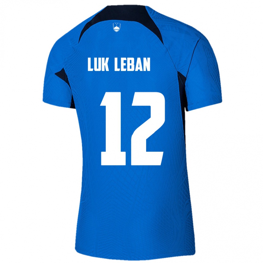 Mujer Fútbol Camiseta Eslovenia Zan Luk Leban #12 Azul 2ª Equipación 24-26 Perú