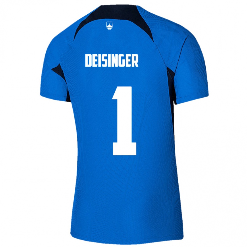 Mujer Fútbol Camiseta Eslovenia Nik Deisinger #1 Azul 2ª Equipación 24-26 Perú