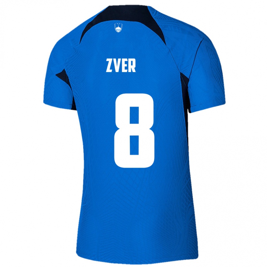 Mujer Fútbol Camiseta Eslovenia Mateja Zver #8 Azul 2ª Equipación 24-26 Perú