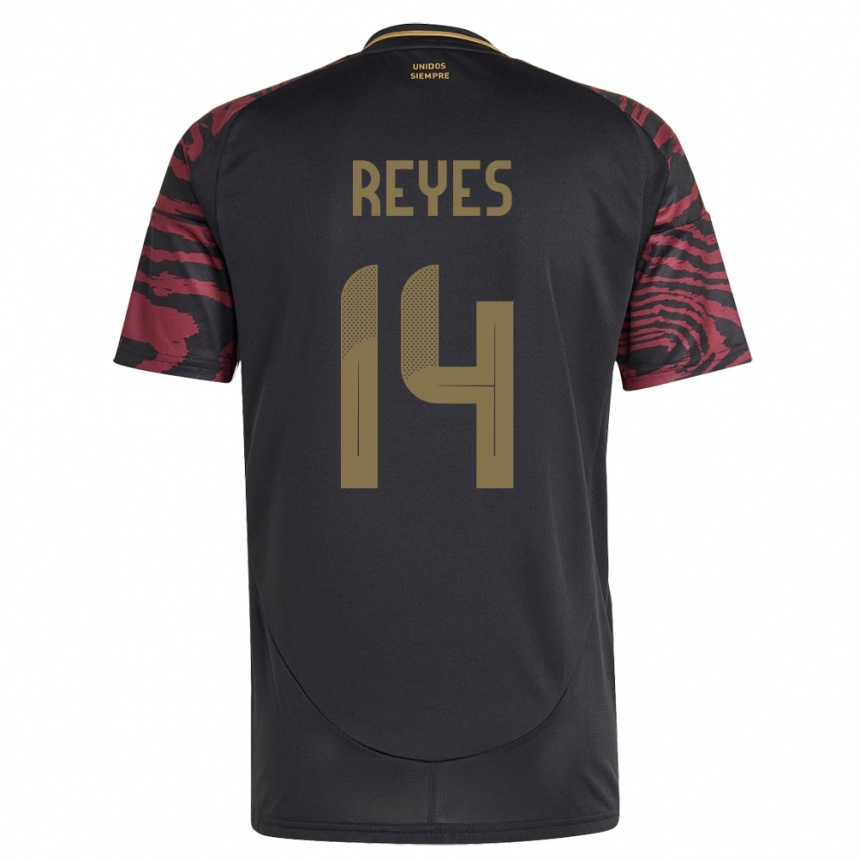 Mujer Fútbol Camiseta Perú Alison Reyes #14 Negro 2ª Equipación 24-26 Perú