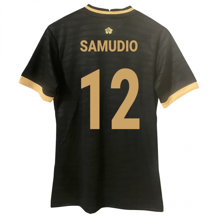 Mujer Fútbol Camiseta Panamá César Samudio #12 Negro 2ª Equipación 24-26 Perú