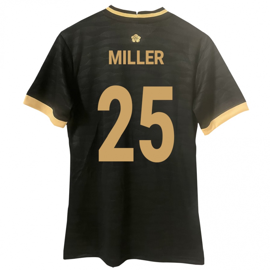 Mujer Fútbol Camiseta Panamá Roderick Miller #25 Negro 2ª Equipación 24-26 Perú