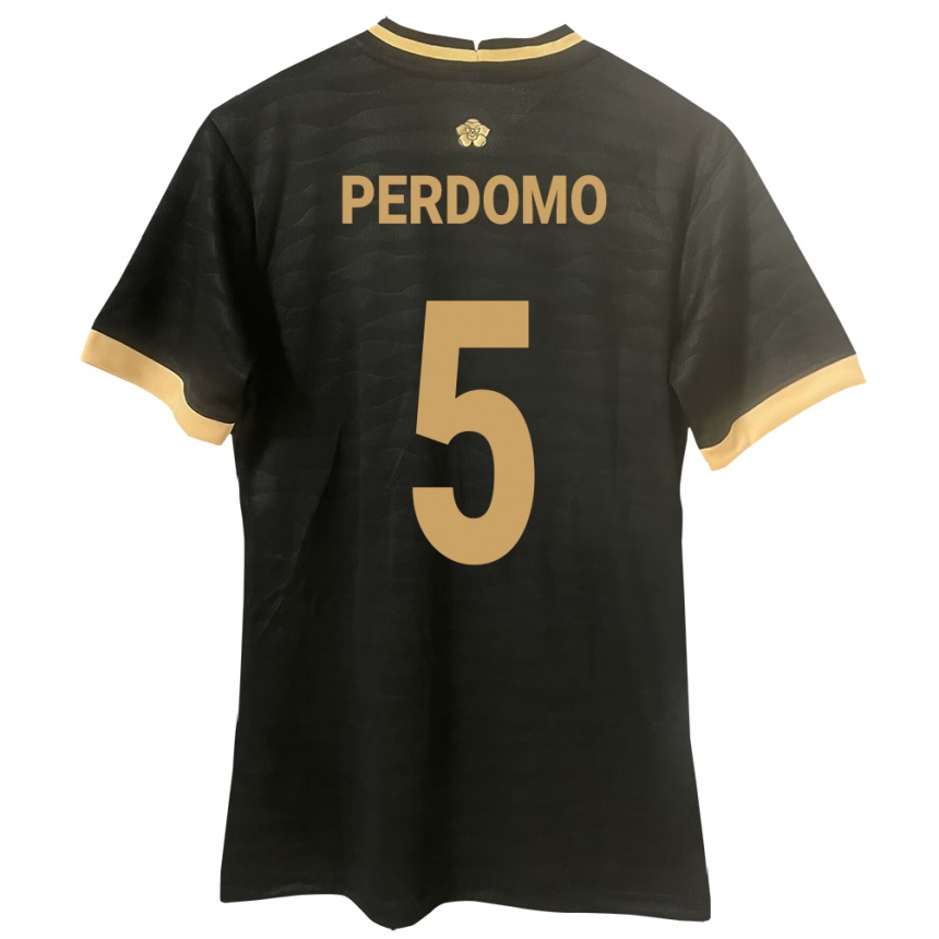 Mujer Fútbol Camiseta Panamá Reyniel Perdomo #5 Negro 2ª Equipación 24-26 Perú