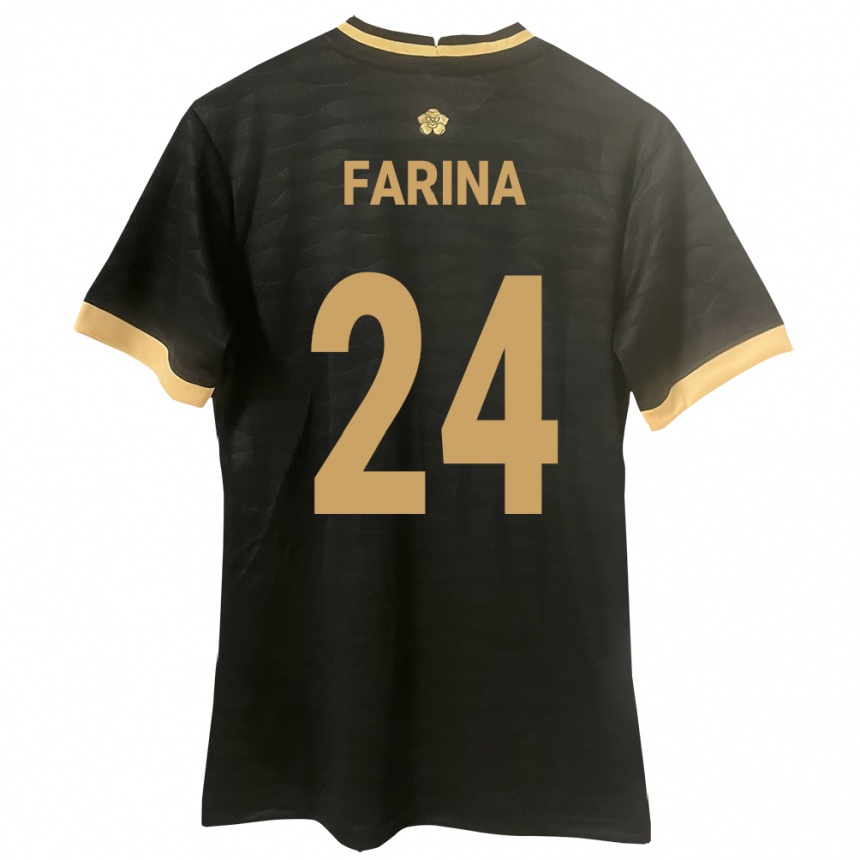 Mujer Fútbol Camiseta Panamá Edgardo Fariña #24 Negro 2ª Equipación 24-26 Perú