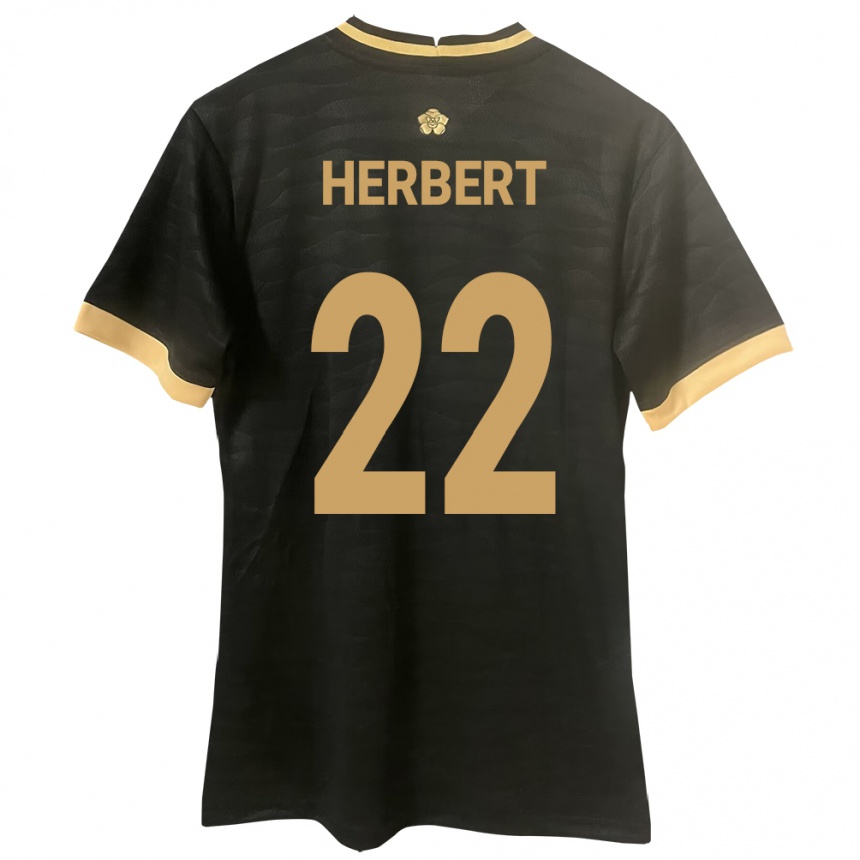 Mujer Fútbol Camiseta Panamá Antony Herbert #22 Negro 2ª Equipación 24-26 Perú