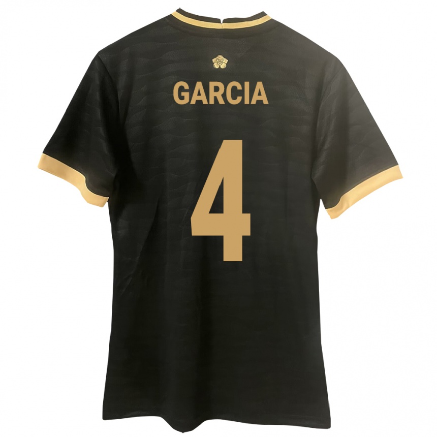 Mujer Fútbol Camiseta Panamá Giancarlos García #4 Negro 2ª Equipación 24-26 Perú