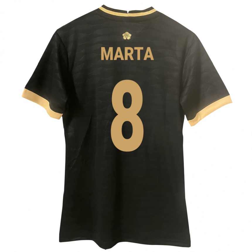 Mujer Fútbol Camiseta Panamá Aldair Marta #8 Negro 2ª Equipación 24-26 Perú