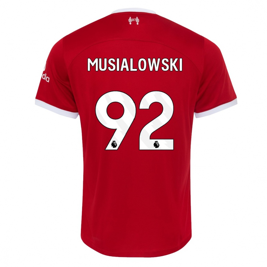 Niño Fútbol Camiseta Mateusz Musialowski #92 Rojo 1ª Equipación 2023/24 Perú