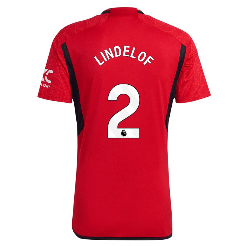 Niño Fútbol Camiseta Victor Lindelof #2 Rojo 1ª Equipación 2023/24 Perú