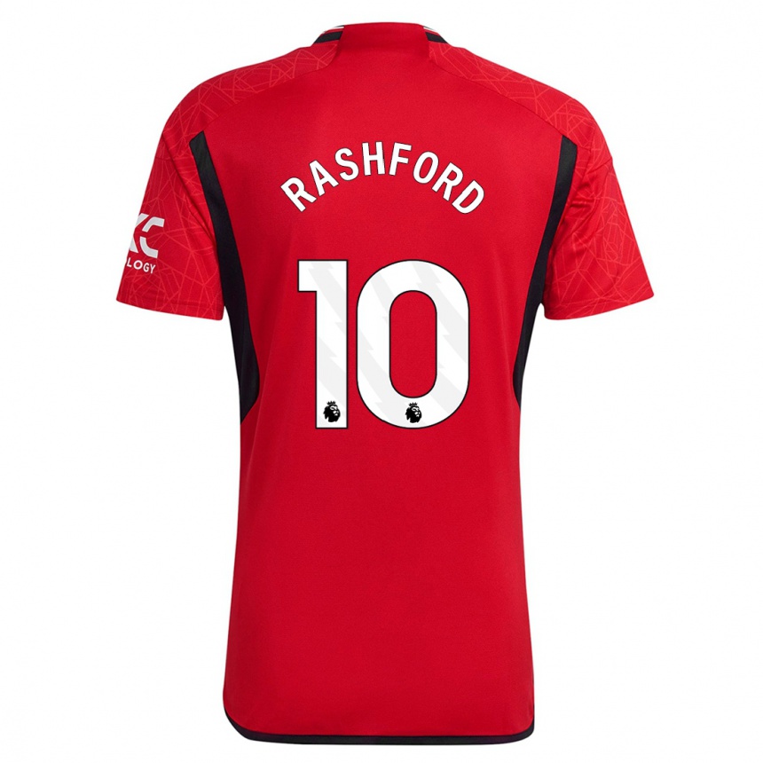 Niño Fútbol Camiseta Marcus Rashford #10 Rojo 1ª Equipación 2023/24 Perú