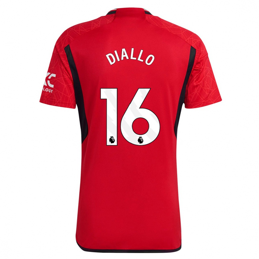 Niño Fútbol Camiseta Amad Diallo #16 Rojo 1ª Equipación 2023/24 Perú