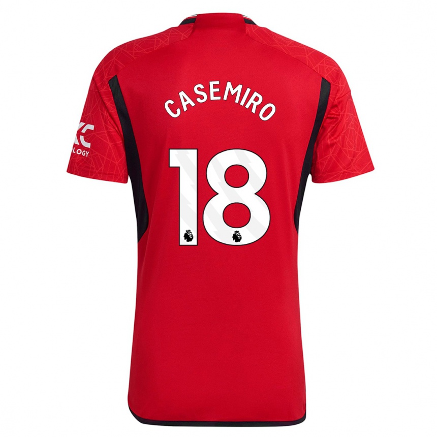 Niño Fútbol Camiseta Casemiro #18 Rojo 1ª Equipación 2023/24 Perú