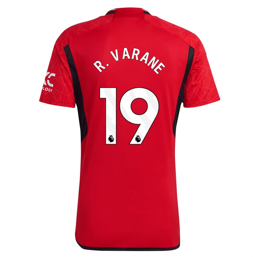 Niño Fútbol Camiseta Raphael Varane #19 Rojo 1ª Equipación 2023/24 Perú