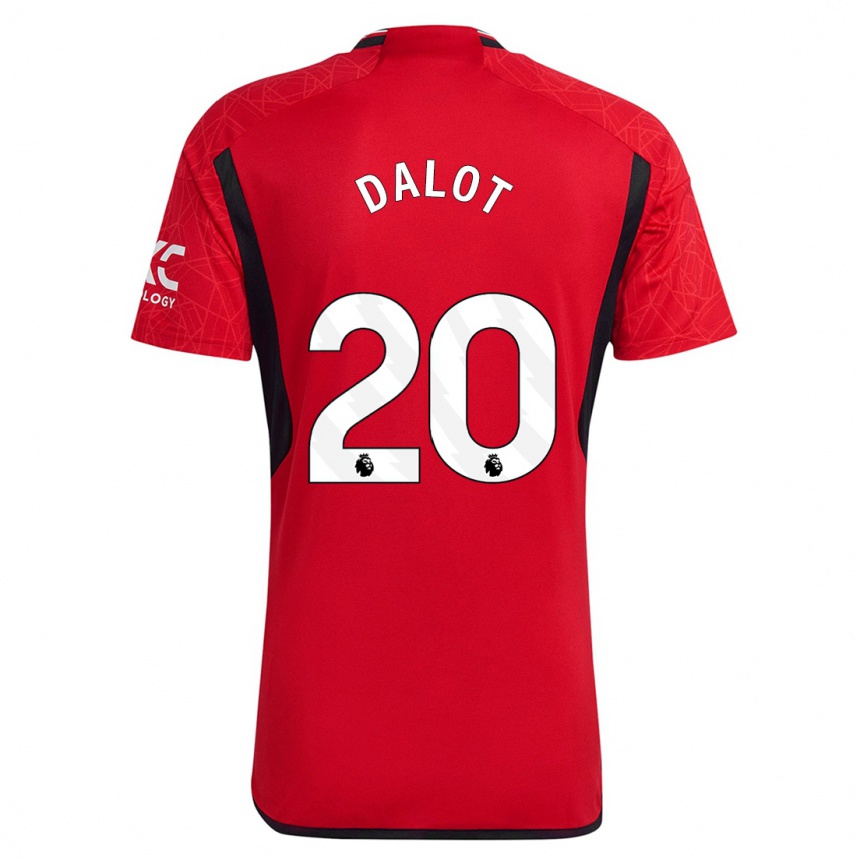 Niño Fútbol Camiseta Diogo Dalot #20 Rojo 1ª Equipación 2023/24 Perú