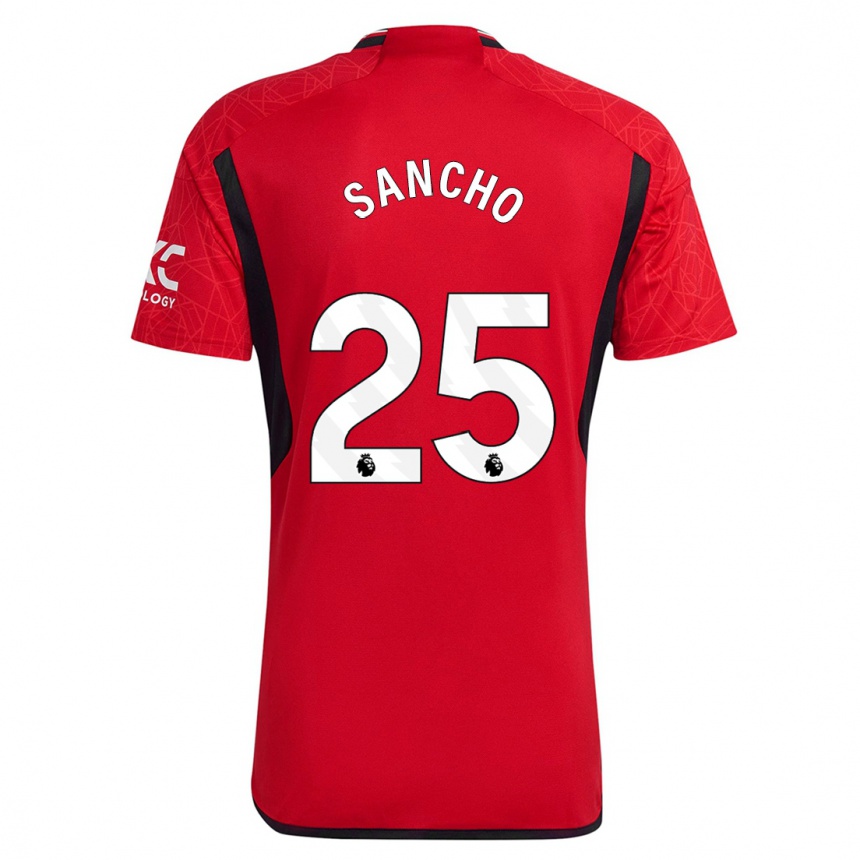 Niño Fútbol Camiseta Jadon Sancho #25 Rojo 1ª Equipación 2023/24 Perú