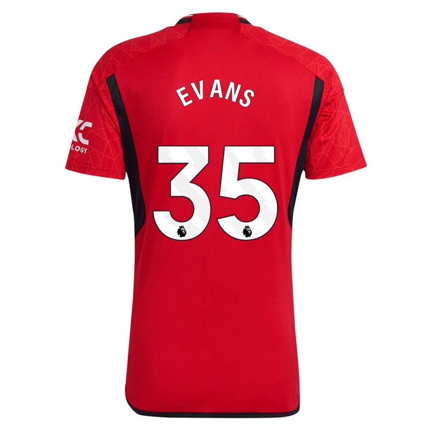 Niño Fútbol Camiseta Jonny Evans #35 Rojo 1ª Equipación 2023/24 Perú