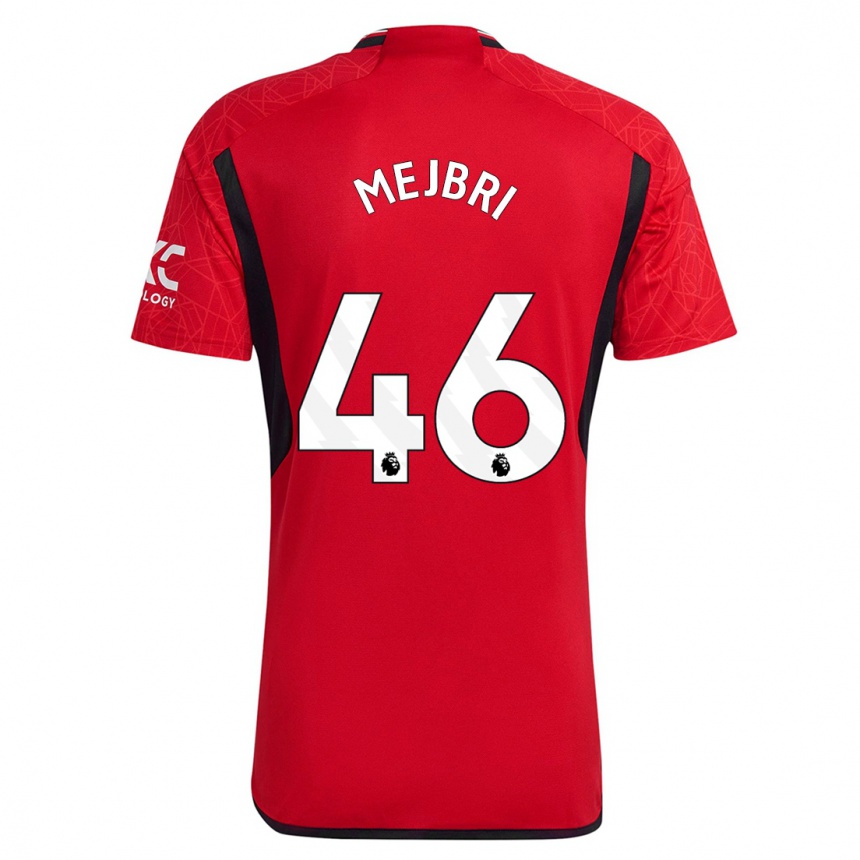 Niño Fútbol Camiseta Hannibal Mejbri #46 Rojo 1ª Equipación 2023/24 Perú