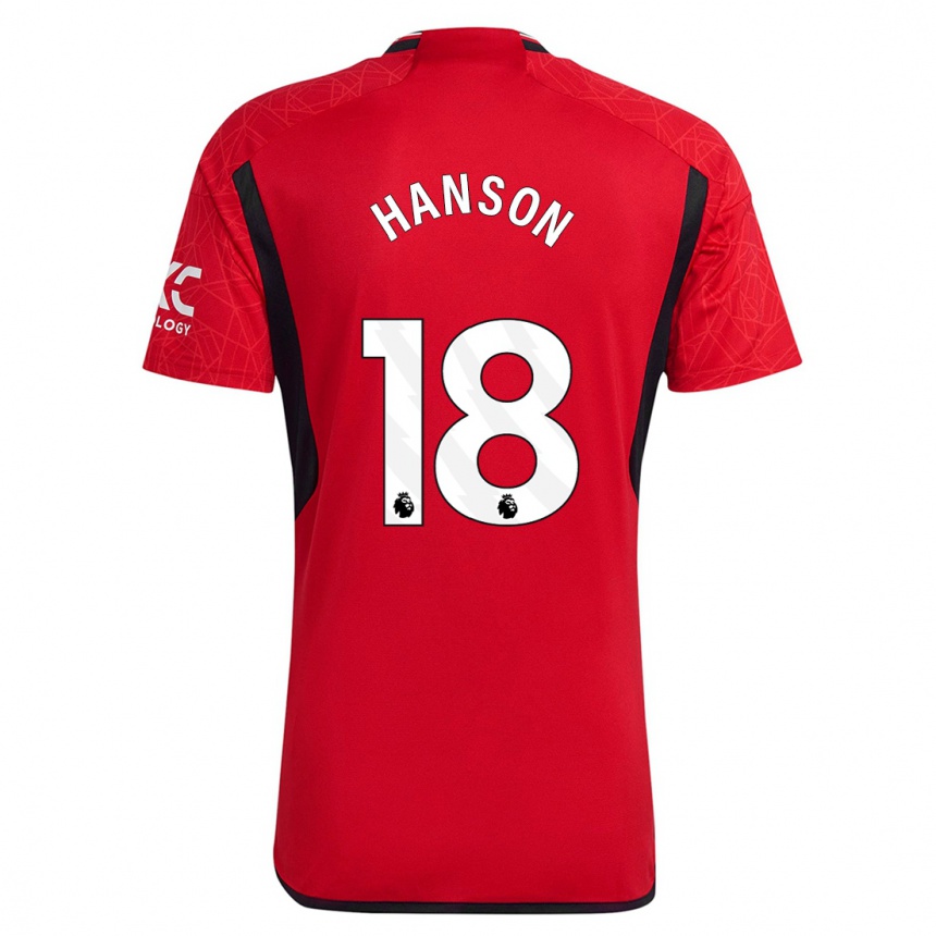 Niño Fútbol Camiseta Kirsty Hanson #18 Rojo 1ª Equipación 2023/24 Perú