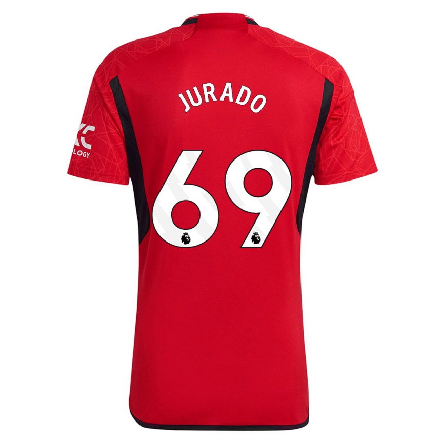 Niño Fútbol Camiseta Marc Jurado #69 Rojo 1ª Equipación 2023/24 Perú