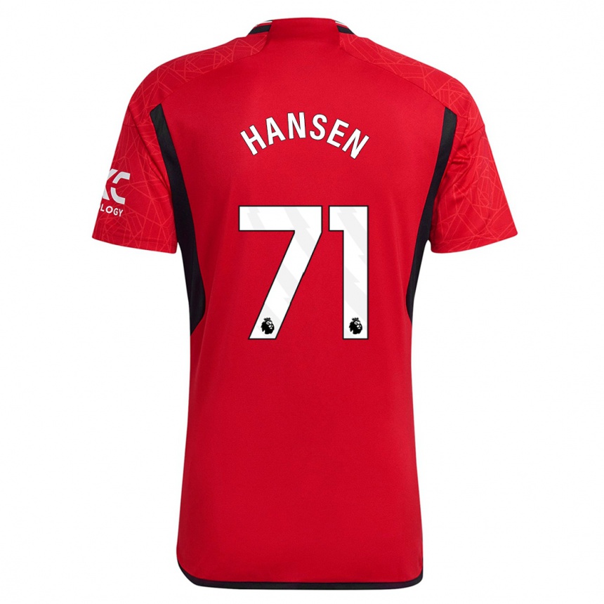 Niño Fútbol Camiseta Isak Hansen-Aaroen #71 Rojo 1ª Equipación 2023/24 Perú