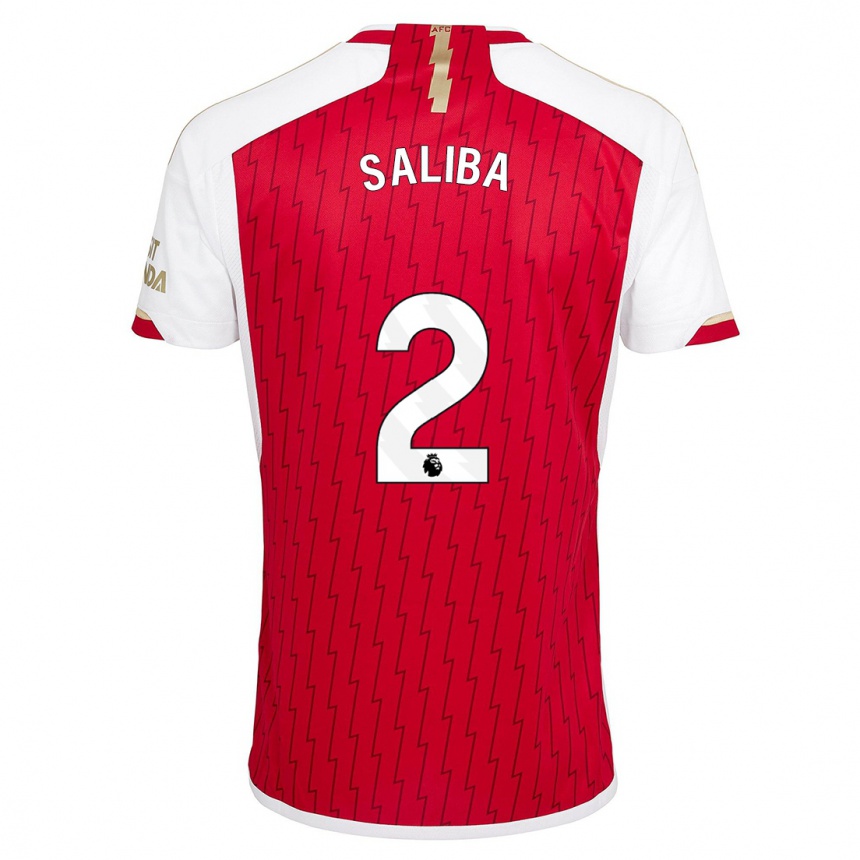 Niño Fútbol Camiseta William Saliba #2 Rojo 1ª Equipación 2023/24 Perú