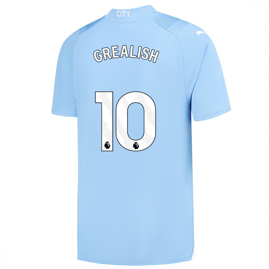 Niño Fútbol Camiseta Jack Grealish #10 Azul Claro 1ª Equipación 2023/24 Perú