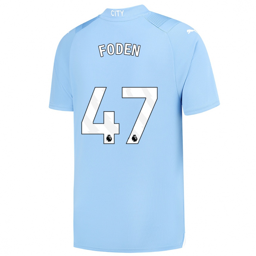 Niño Fútbol Camiseta Phil Foden #47 Azul Claro 1ª Equipación 2023/24 Perú