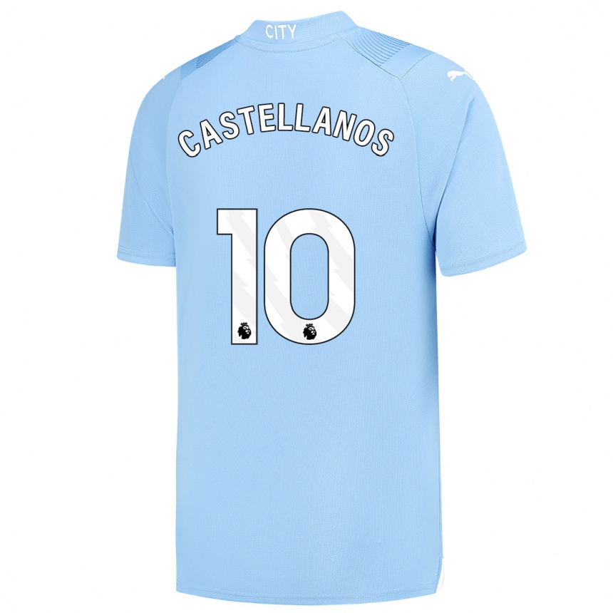 Niño Fútbol Camiseta Deyna Castellanos #10 Azul Claro 1ª Equipación 2023/24 Perú