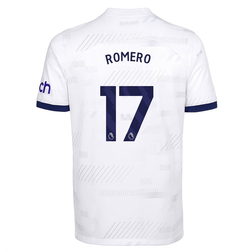 Niño Fútbol Camiseta Cristian Romero #17 Blanco 1ª Equipación 2023/24 Perú