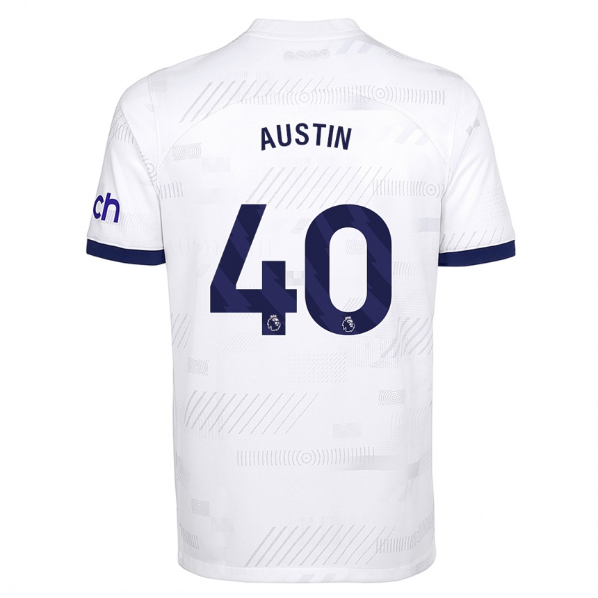 Niño Fútbol Camiseta Brandon Austin #40 Blanco 1ª Equipación 2023/24 Perú