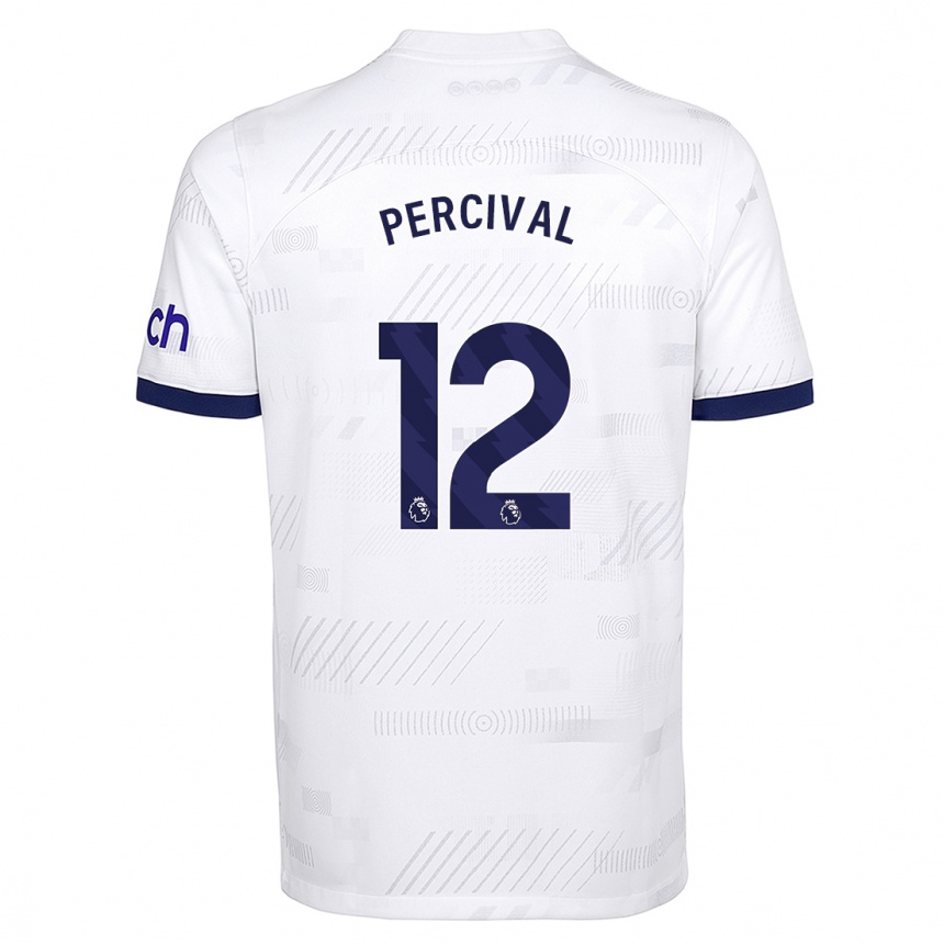 Niño Fútbol Camiseta Ria Percival #12 Blanco 1ª Equipación 2023/24 Perú