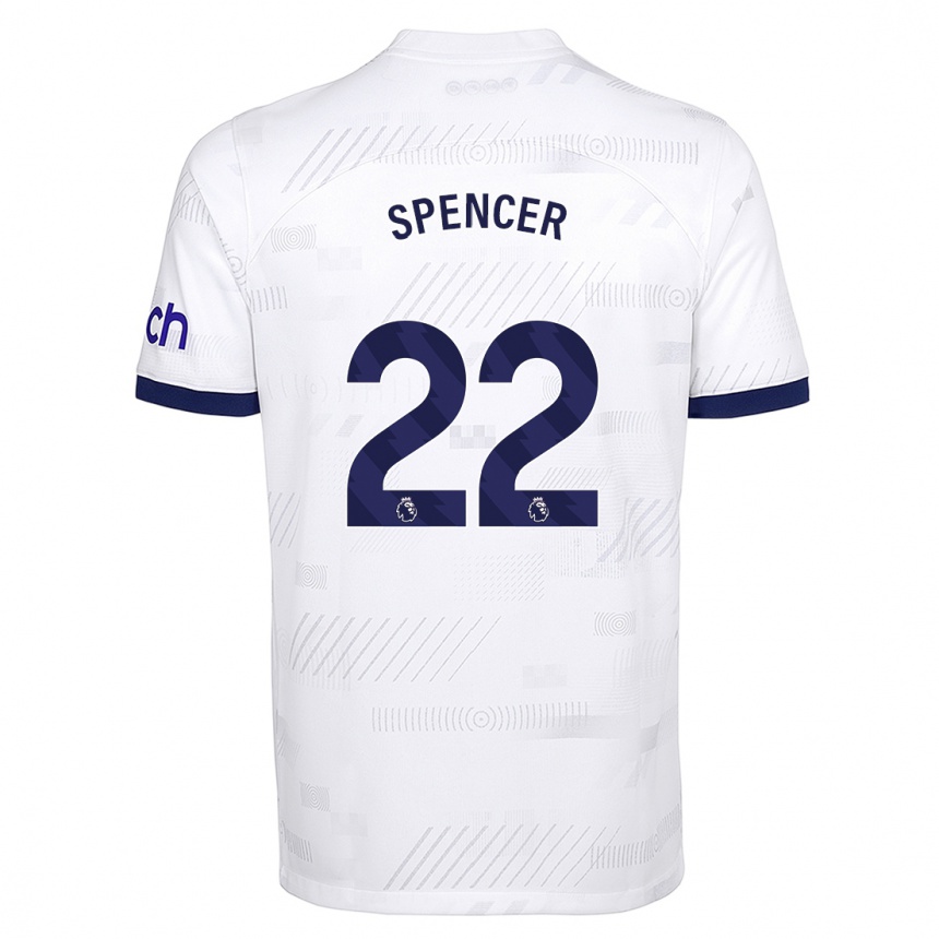 Niño Fútbol Camiseta Rebecca Spencer #22 Blanco 1ª Equipación 2023/24 Perú