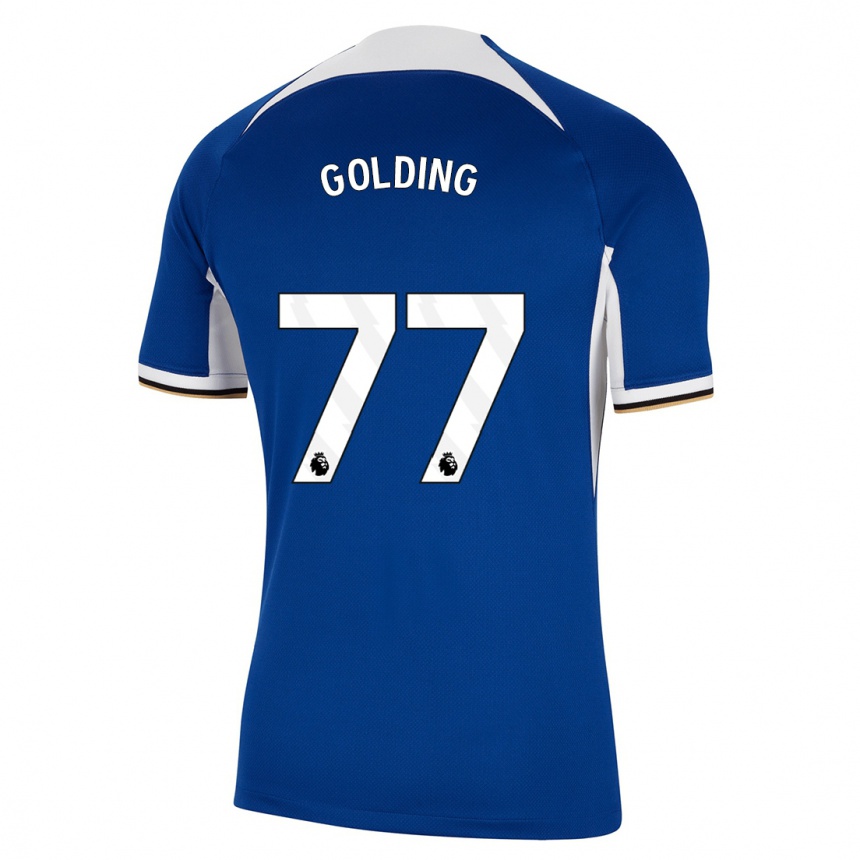 Niño Fútbol Camiseta Michael Golding #77 Azul 1ª Equipación 2023/24 Perú