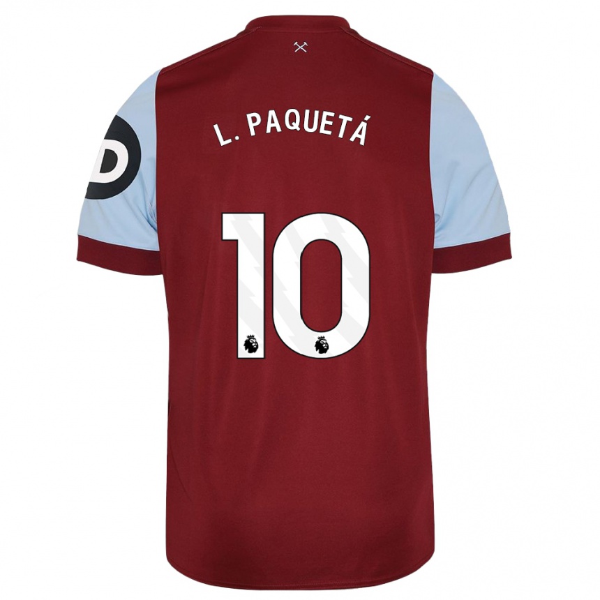 Niño Fútbol Camiseta Lucas Paqueta #10 Granate 1ª Equipación 2023/24 Perú