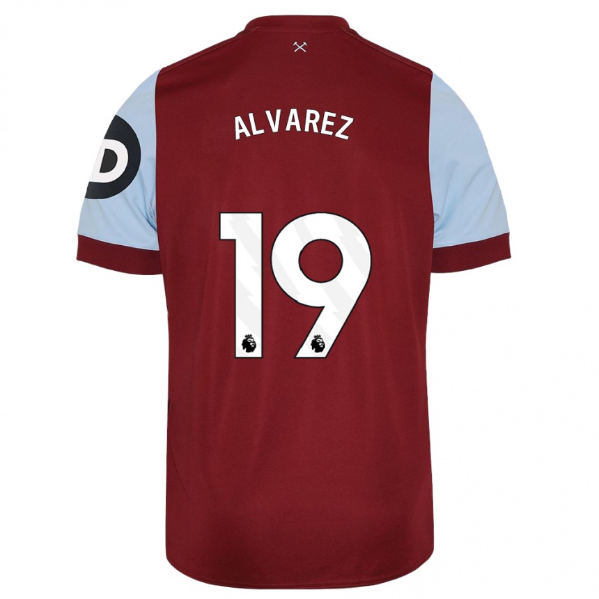 Niño Fútbol Camiseta Edson Alvarez #19 Granate 1ª Equipación 2023/24 Perú