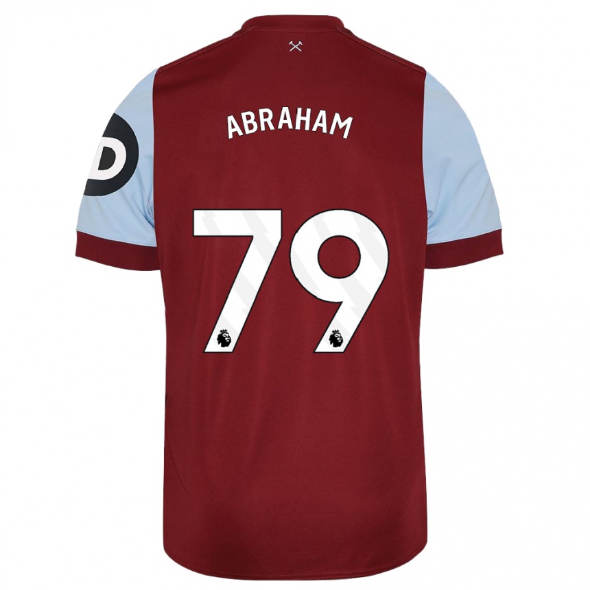 Niño Fútbol Camiseta Dondre Abraham #79 Granate 1ª Equipación 2023/24 Perú