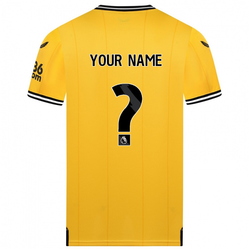 Niño Fútbol Camiseta Su Nombre #0 Amarillo 1ª Equipación 2023/24 Perú