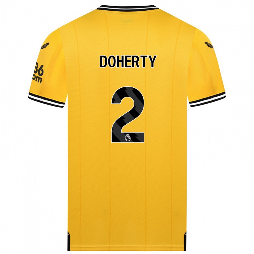 Niño Fútbol Camiseta Matt Doherty #2 Amarillo 1ª Equipación 2023/24 Perú