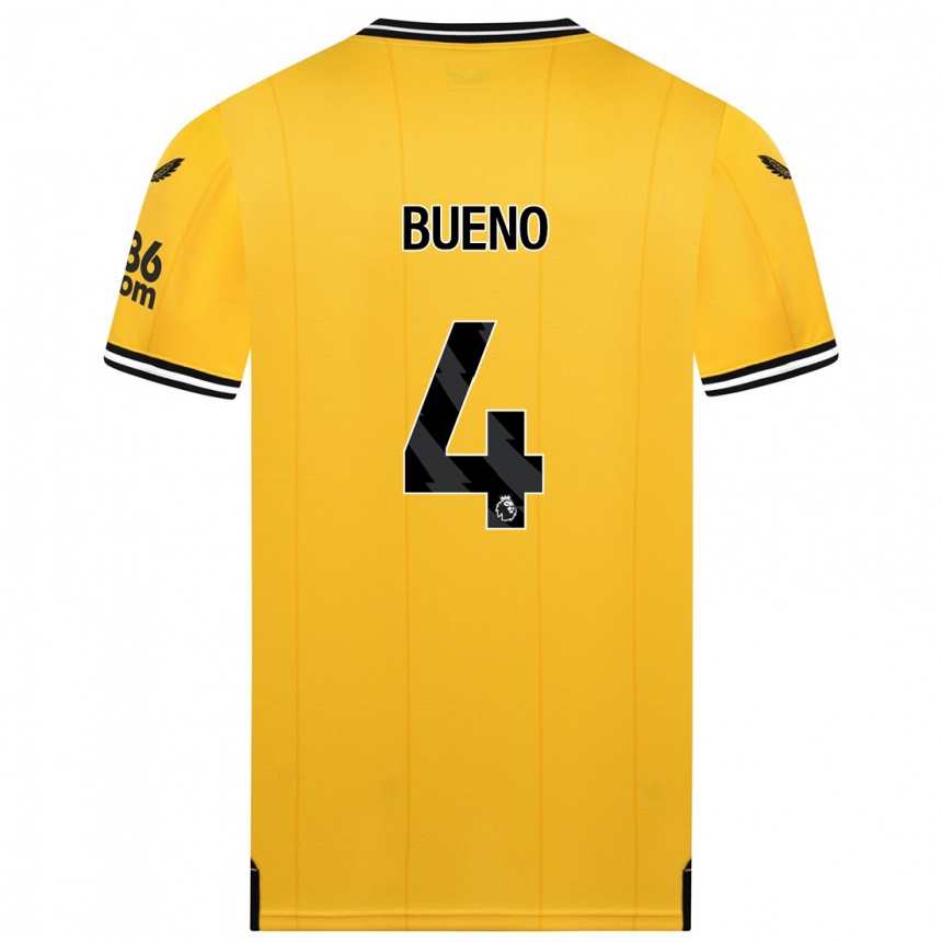 Niño Fútbol Camiseta Santiago Bueno #4 Amarillo 1ª Equipación 2023/24 Perú