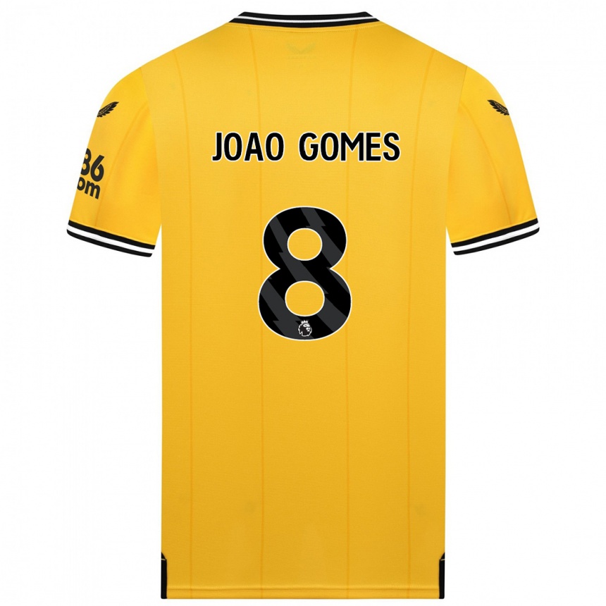 Niño Fútbol Camiseta João Gomes #8 Amarillo 1ª Equipación 2023/24 Perú