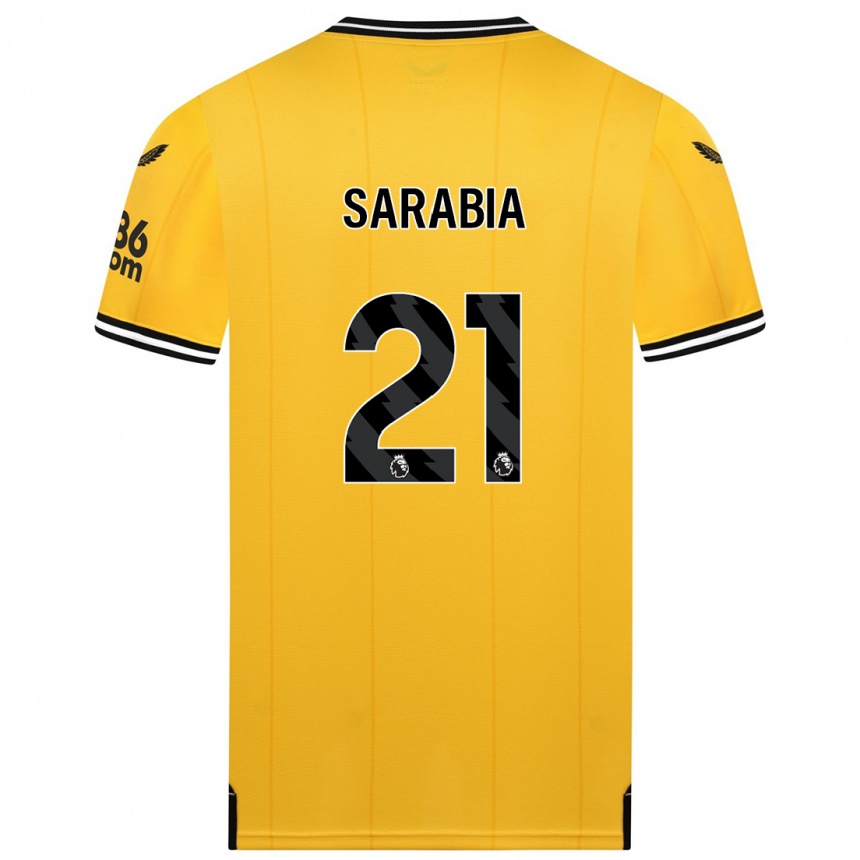 Niño Fútbol Camiseta Pablo Sarabia #21 Amarillo 1ª Equipación 2023/24 Perú